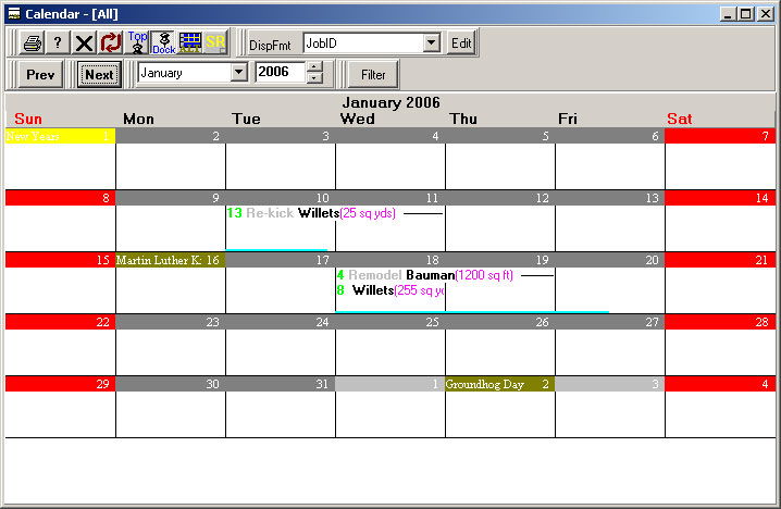 schedule formats